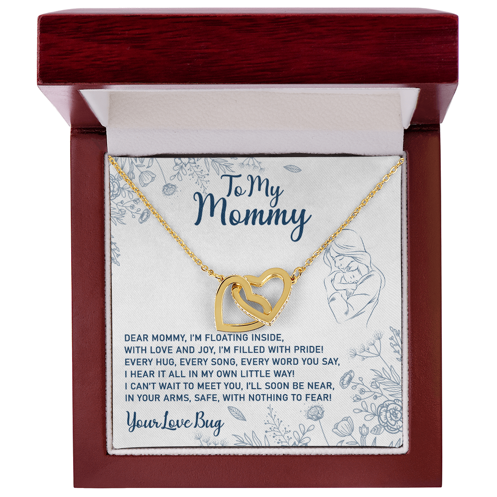 To My Mommy - I Can't Wait To Meet You - Interlocking Hearts Necklace