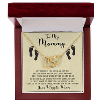 Load image into Gallery viewer, To My Mommy - Safe In Your Belly - Interlocking Hearts Necklace

