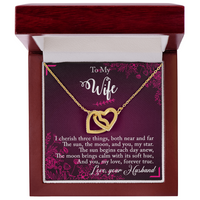 Load image into Gallery viewer, To my Wife - I cherish three things - Interlocking Hearts Necklace
