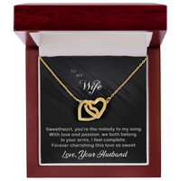 Load image into Gallery viewer, To my Wife - You&#39;re the Melody to My Song - Interlocking Hearts Necklace
