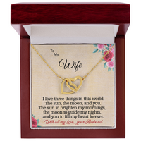 Load image into Gallery viewer, To my Wife - I love 3 things - Interlocking Hearts Necklace
