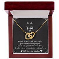 Load image into Gallery viewer, To my Wife - Cupids arrow, a spark in the night - Interlocking Hearts Necklace
