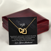 Load image into Gallery viewer, To my Wife - You&#39;re the Melody to My Song - Interlocking Hearts Necklace
