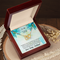 Load image into Gallery viewer, To my Wife - Your my sunshine on a rainy day - Interlocking Hearts Necklace
