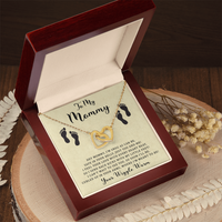 Load image into Gallery viewer, To My Mommy - Safe In Your Belly - Interlocking Hearts Necklace
