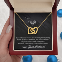Load image into Gallery viewer, To my Wife - You&#39;re the Melody to My Song - Interlocking Hearts Necklace
