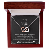 Load image into Gallery viewer, To my Wife - Cupids arrow, a spark in the night - Interlocking Hearts Necklace
