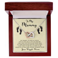 Load image into Gallery viewer, To My Mommy - Safe In Your Belly - Interlocking Hearts Necklace
