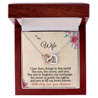 Load image into Gallery viewer, To my Wife - I love 3 things - Interlocking Hearts Necklace
