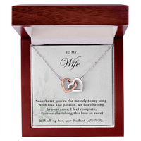 Load image into Gallery viewer, To my Wife - You're the melody to my song - Interlocking Hearts Necklace

