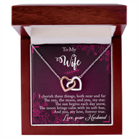 Load image into Gallery viewer, To my Wife - I cherish three things - Interlocking Hearts Necklace
