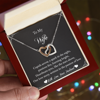 Load image into Gallery viewer, To my Wife - Cupids arrow, a spark in the night - Interlocking Hearts Necklace

