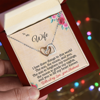 Load image into Gallery viewer, To my Wife - I love 3 things - Interlocking Hearts Necklace
