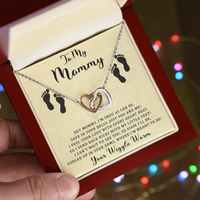 Load image into Gallery viewer, To My Mommy - Safe In Your Belly - Interlocking Hearts Necklace
