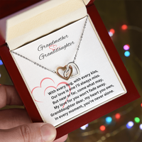 Load image into Gallery viewer, Grandmother &amp; Granddaughter - My Love For You Won&#39;t Fade Away -  Interlocking Hearts Necklace
