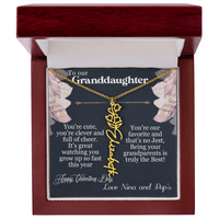Load image into Gallery viewer, To our Granddaughter - Flower Necklace - Emily
