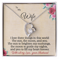 Load image into Gallery viewer, To my Wife - I love 3 things - Forever Love Necklace
