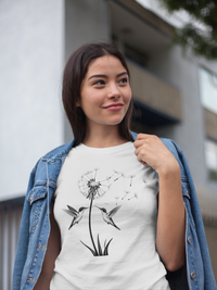 Load image into Gallery viewer, Cute Dandelion Humming Bird -Women&#39;s Shirt
